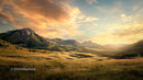 Golden Hour Over Majestic Mountain Landscape