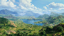 Panoramic Mountain Landscape with Tranquil Lake and Lush Greenery