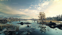 Serene Reflection on a Tranquil Lake with Autumn Trees