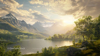 Scenic Sunrise Over Majestic Mountainous Landscape