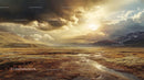 Golden Sunset Over Majestic Mountain Valley