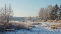 Frosty Morning in a Serene Winter Landscape