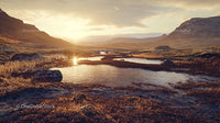 Sunset Over Tranquil Mountain Lake with Serene Reflection