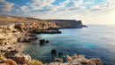 Azure Waters and Rocky Cliffs at a Serene Coastal Landscape