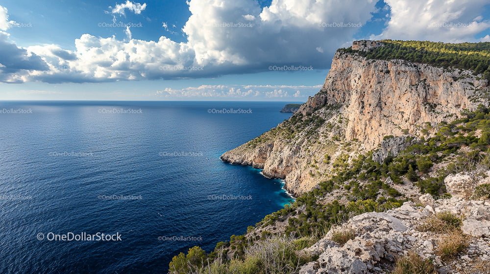 Majestic Cliffs Overlooking the Mediterranean Sea