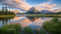 Majestic Mountain Reflection in Serene Lake at Sunrise