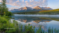 Majestic Mountain Reflection on a Serene Misty Lake