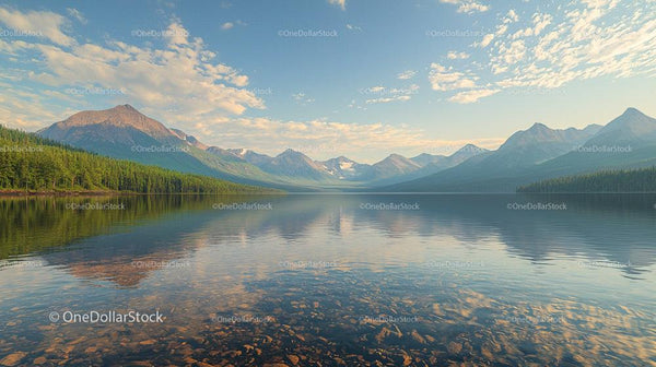 Majestic Mountain Range Reflecting on a Calm Lake