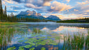 Tranquil Lake with Mountain Reflection at Sunset