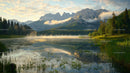 Serene Lake Reflection with Alpine Mountains at Sunrise
