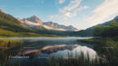 Serene Mountain Lake with Lush Greenery and Reflection