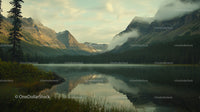 Misty Mountains and Serene Lake Reflection