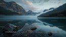Scenic Mountain Lake with Misty Morning Reflection