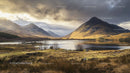 Majestic Mountain and Lake in Golden Hour Light