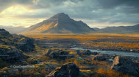 Golden Hour over Majestic Icelandic Mountain