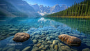 Crystal Clear Lake with Majestic Mountain Backdrop