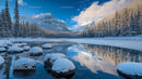 Majestic Snow-Covered Mountains Reflecting in Tranquil Lake
