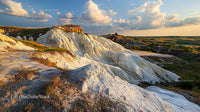 Stunning White Cliffs at Sunset in Serene Rural Landscape