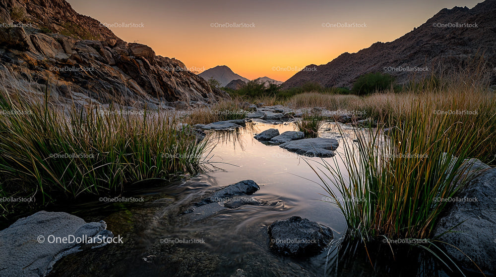 Tranquil Mountain Stream at Twilight