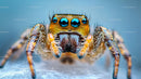 Vibrant Jumping Spider with Detailed Facial Features