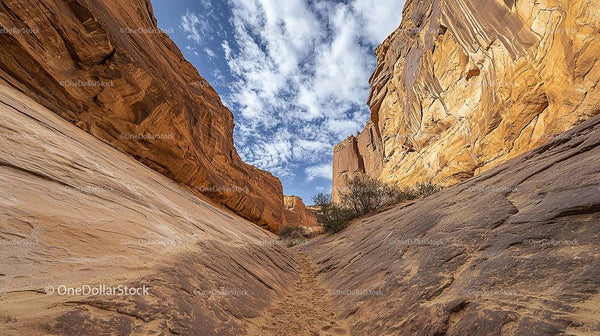 Sandstone Cliffs Under a Vibrant Blue Sky