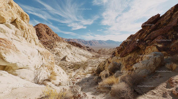 Sunny Gold Terrain with Rugged Rocky Formations
