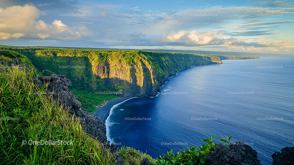 Majestic Cliffs Overlooking Azure Ocean Waters