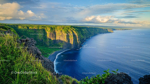 Majestic Cliffs Overlooking Azure Ocean Waters