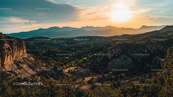 Stunning Sunset Over Mountainous Landscape