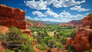 Stunning Red Rock Canyon with Lush Green Valley