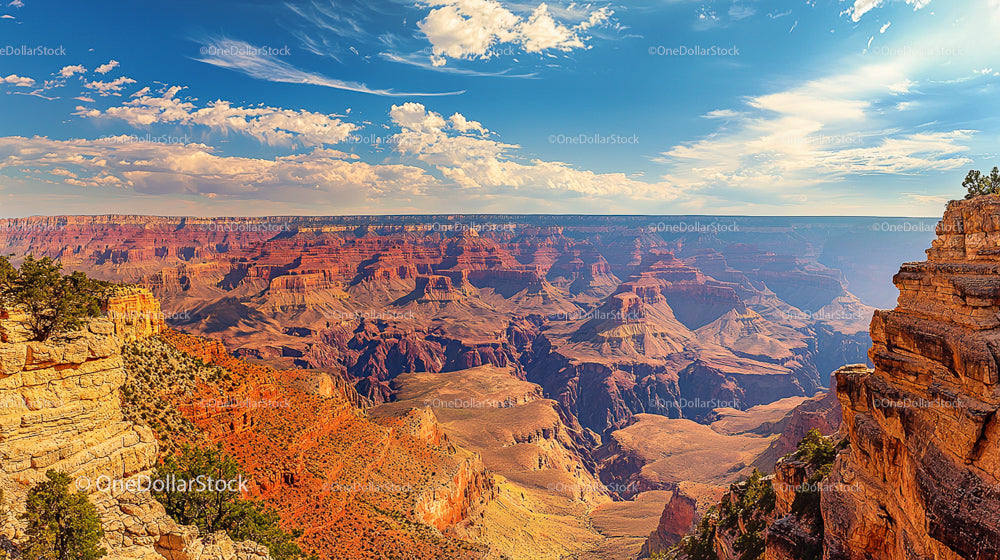 Breathtaking View of Grand Canyon Under Clear Blue Sky