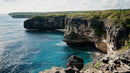 Tropical Coastal Cliffs and Deep Blue Ocean View