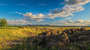 Scenic Summer Landscape with Rocks and Blue Skies