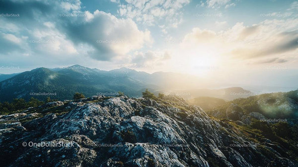 Sunrise Over Rocky Mountain Landscape