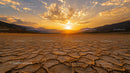 Stunning Sunset Over Cracked Gold Landscape