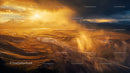 Golden Sunset Over Majestic Mountain Range