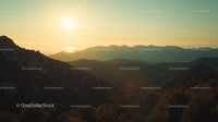 Serene Sunset Over Majestic Mountain Range