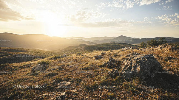 Breathtaking Sunset Over Rocky Mountain Landscape