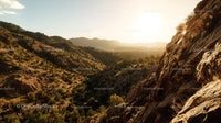 Sunset Over Rugged Gold Mountains with Golden Light