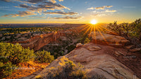 Golden Sunset Over Majestic Desert Canyon