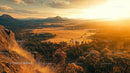 Breathtaking Golden Hour over Serene Countryside Landscape