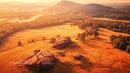 Breathtaking Aerial View of Rolling Hills at Sunset