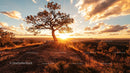 Scenic Sunset Over Lone Tree in Vibrant Landscape