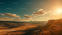 Dramatic Mountain Sunset with Golden Light