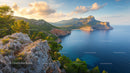 Breathtaking Coastal View with Turquoise Sea and Mountains