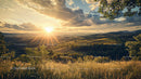 Breathtaking Sunset Over Rolling Countryside Hills