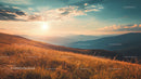 Golden Sunset Over Serene Mountain Landscape