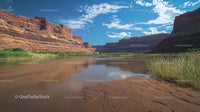 Stunning Canyon Landscape with River and Blue Sky