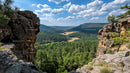 Breathtaking Mountain View with Lush Green Forest and Sky