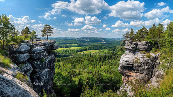 Magnificent Rock Formations in Verdant Valley